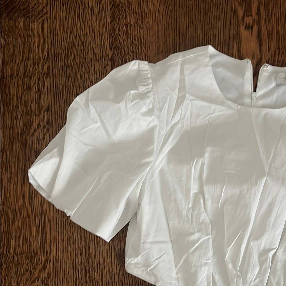 Charming White Puff Sleeve Dress by WAYF - Picture 2 of 11